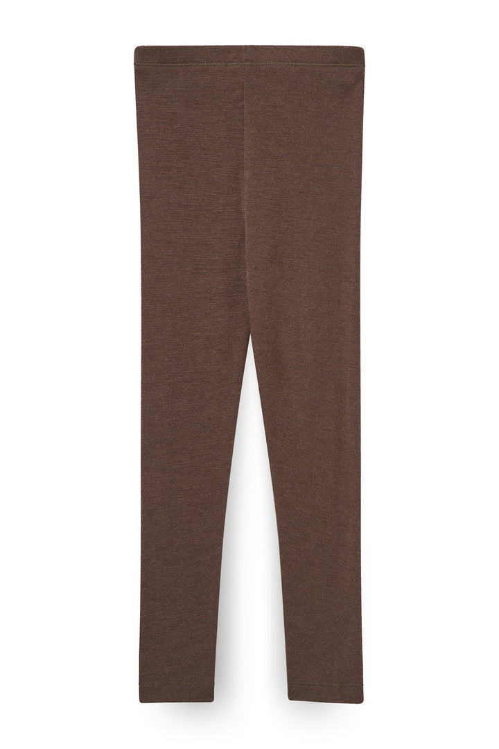 MERINO LIGHT KNITTED LEGGINGS - DK BROWN