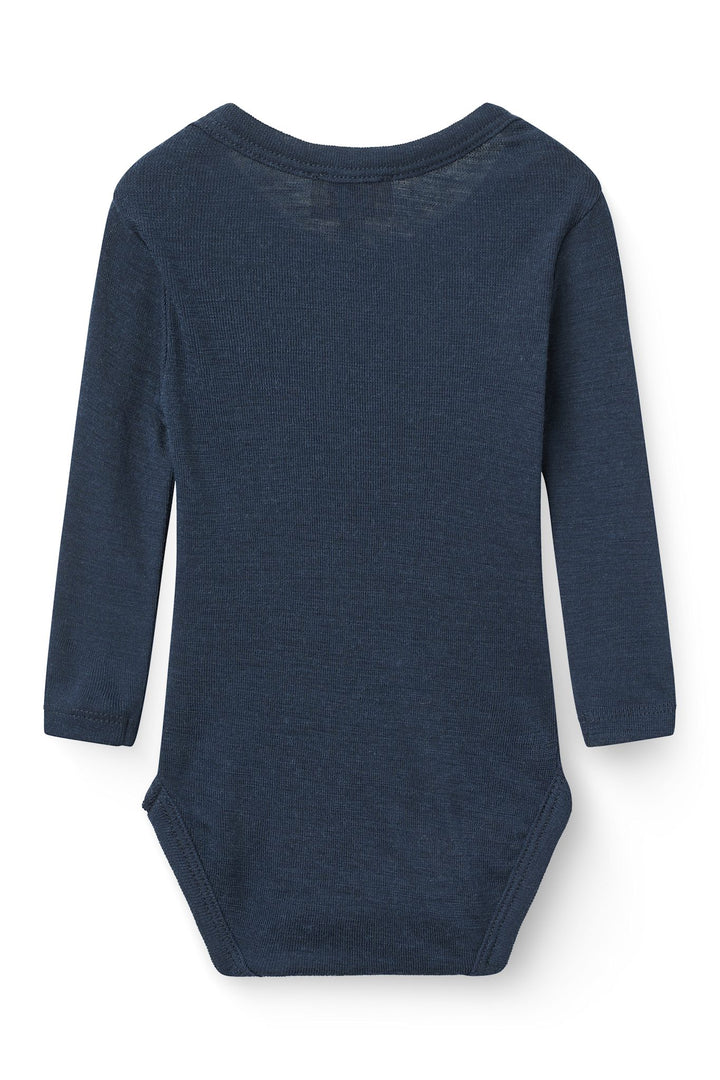 MERINO LIGHT KNITTED BODYSTOCKING - NAVY