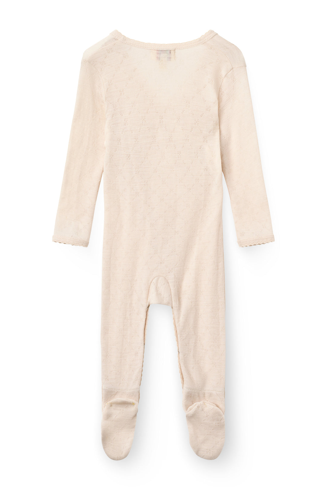 Lt. Knitted Pointelle Cross-Over Full Body - Cream