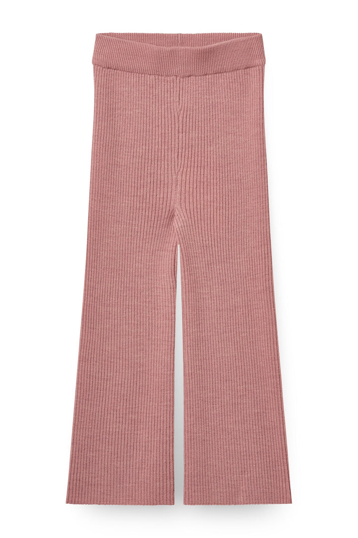 Merino Wide Rib Pants - Winter Rose