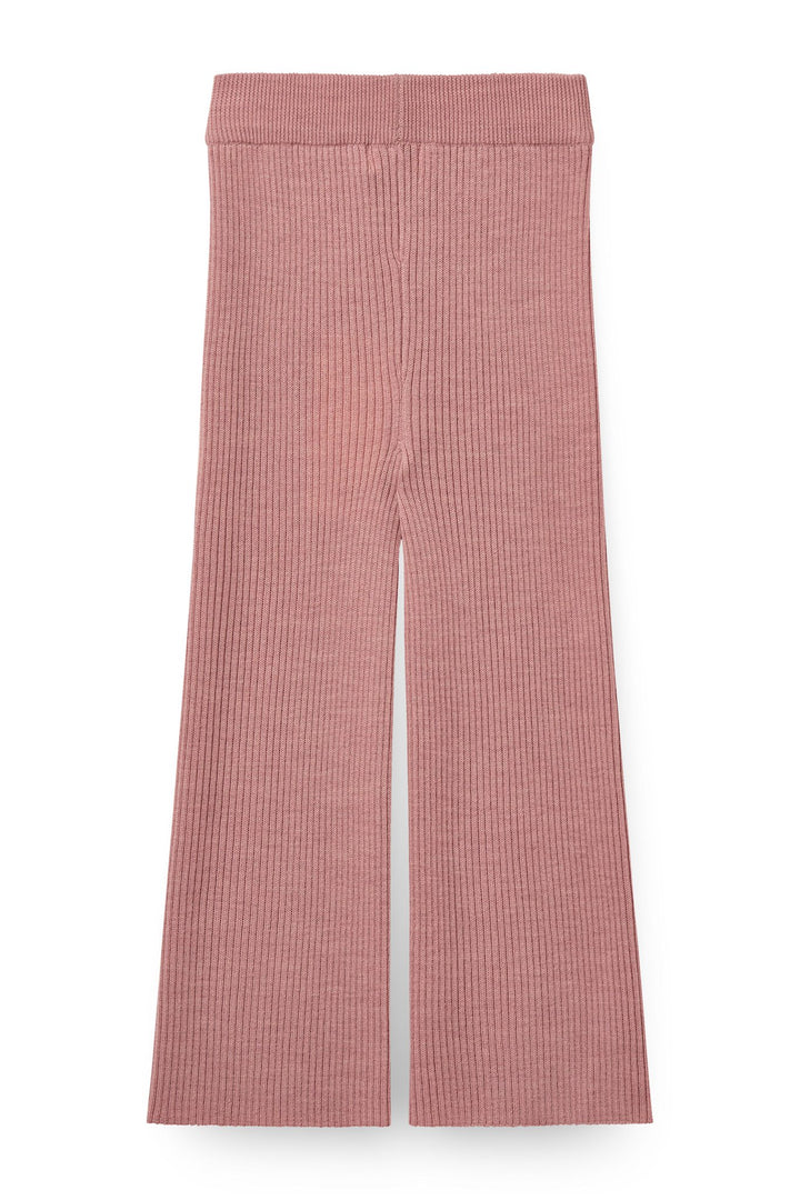 Merino Wide Rib Pants - Winter Rose