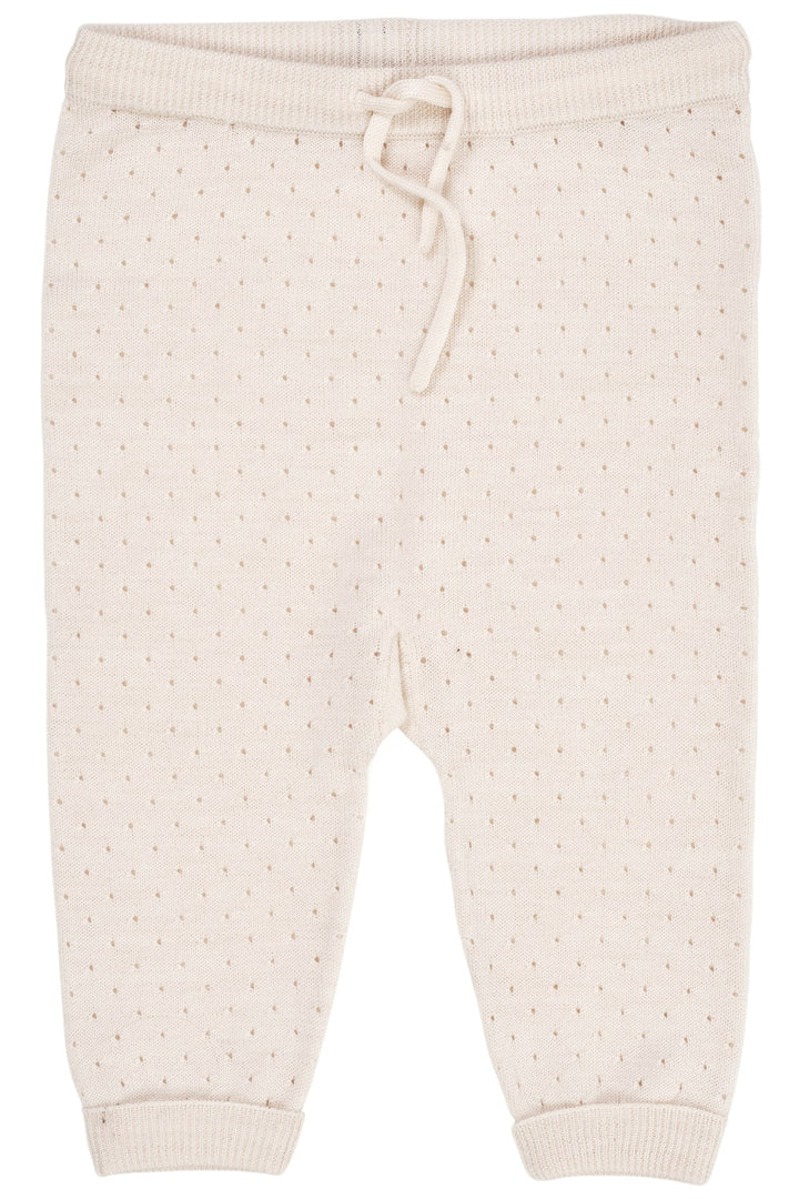 MERINO PANTS W. HOLE PATTERN - CREAM