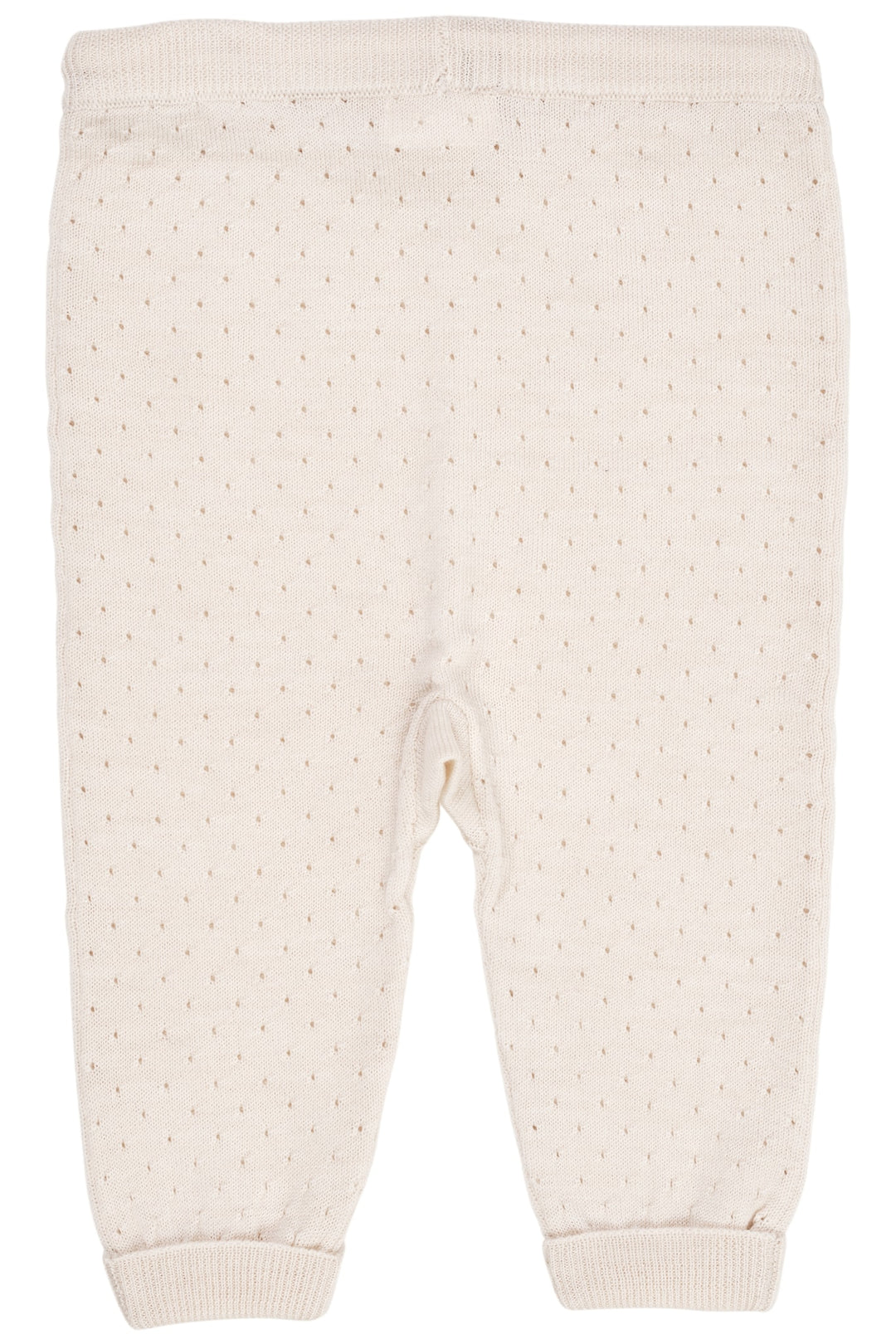 MERINO PANTS W. HOLE PATTERN - CREAM