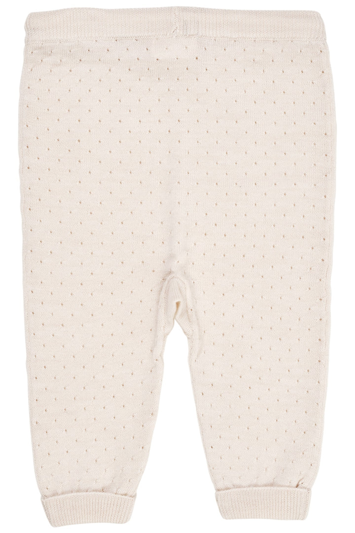 MERINO PANTS W. HOLE PATTERN - CREAM