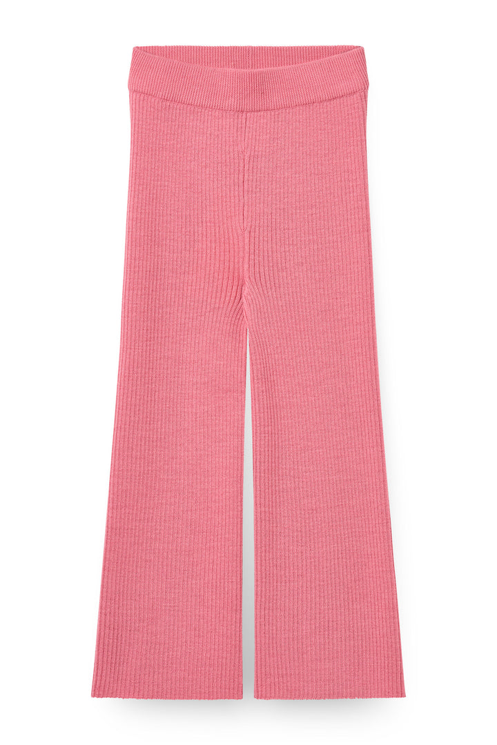Merino Wide Rib Pants - Blossom Pink