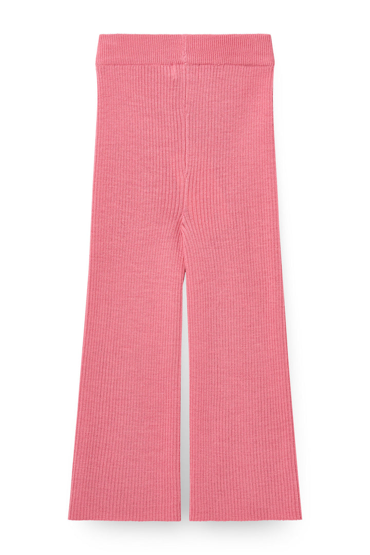 Merino Wide Rib Pants - Blossom Pink