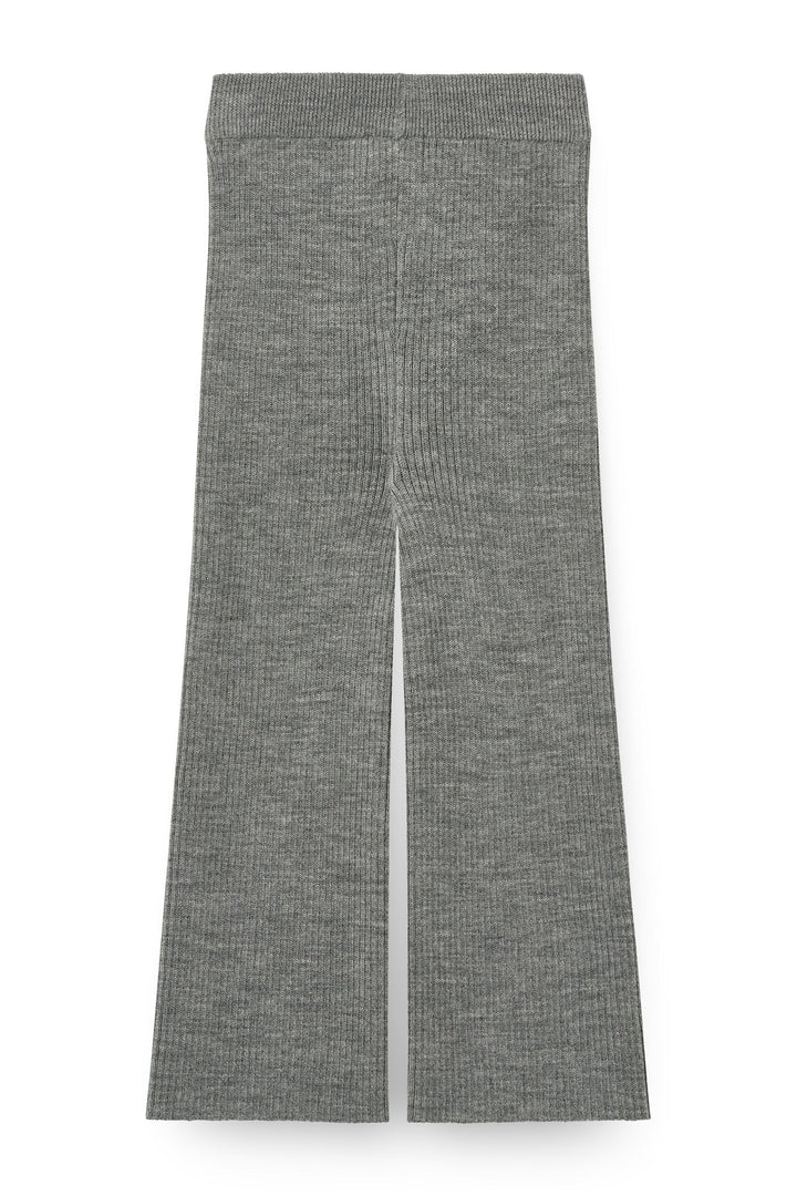 Merino Wide Rib Pants - Grey Melange