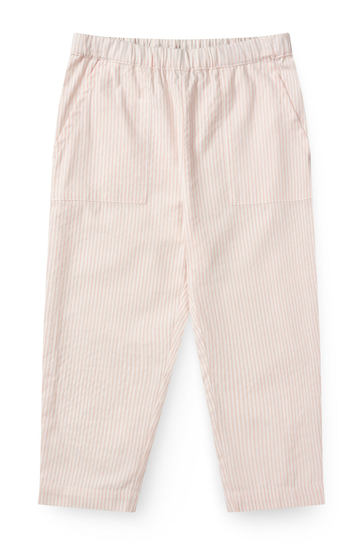SEERSUCKER PANTS - DUSTY ROSE W CREAM STRIPE