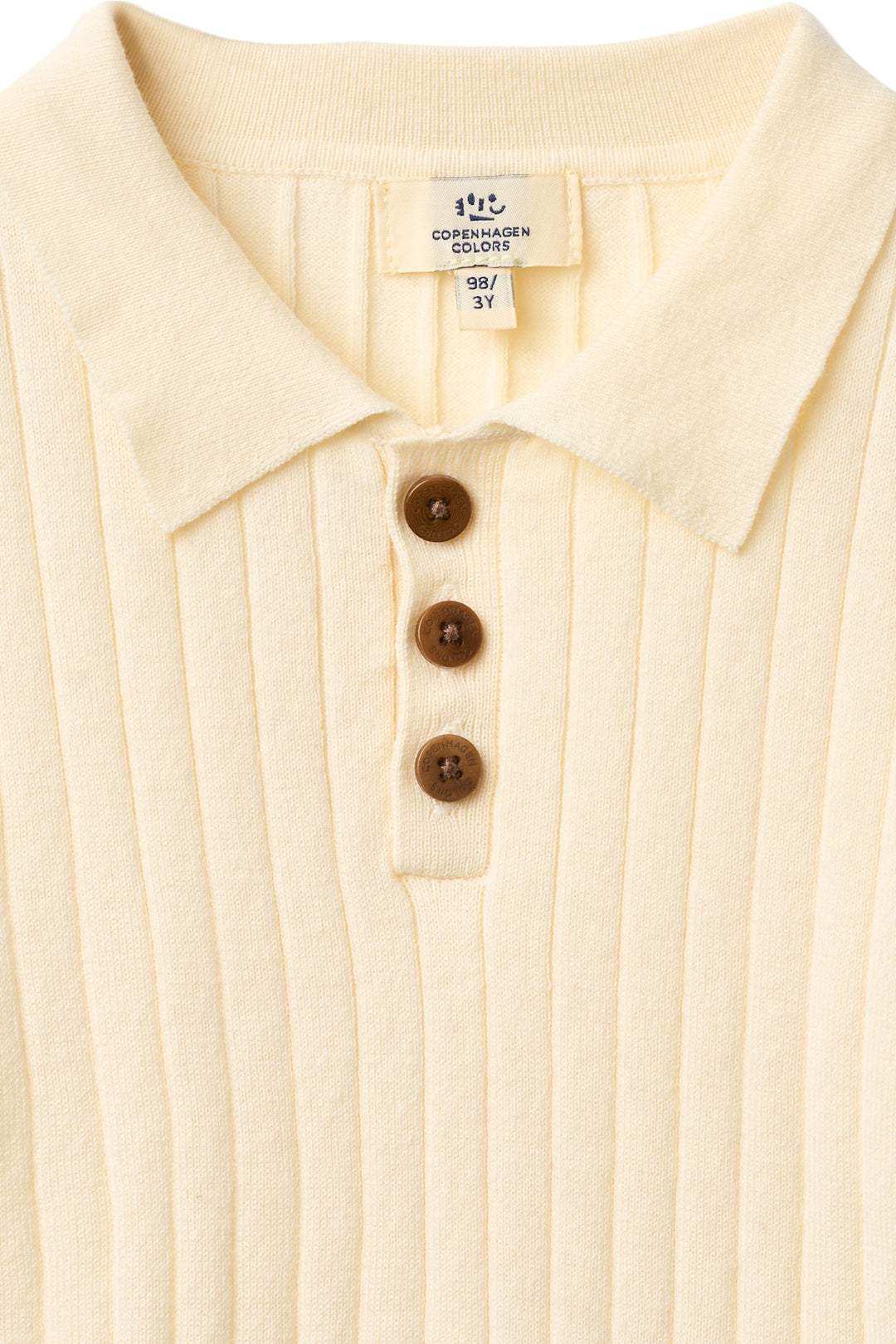 RIB KNITTED POLO - CREAM/SHARP GREEN COMB.
