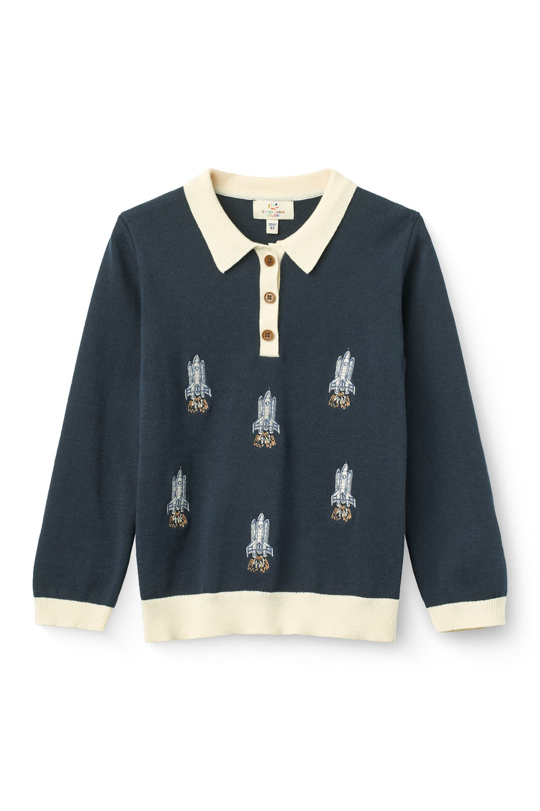 Polo w. Embroidery - Navy Rocket Comb.