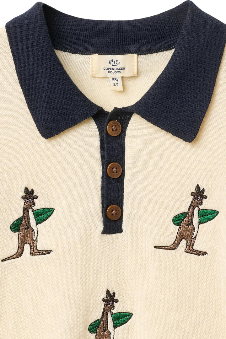 POLO W. EMBROIDERY - CREAM COMB.