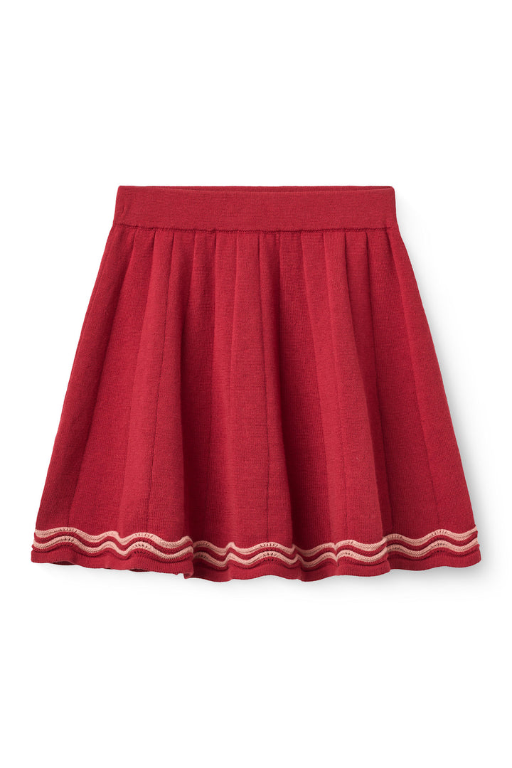 Knitted Tennis Skirt - Red Comb.