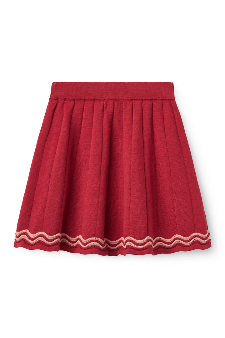 Knitted Tennis Skirt - Red Comb.