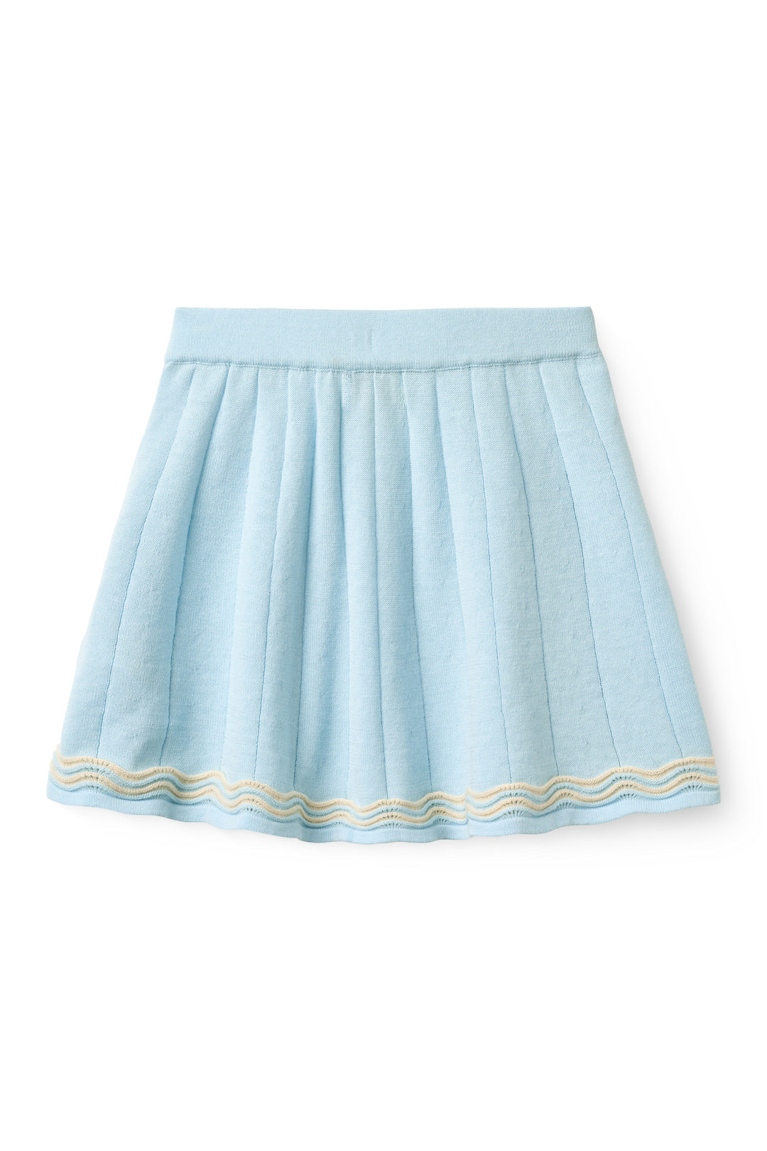 KNITTED TENNIS SKIRT - ICE BLUE/CREAM COMB.