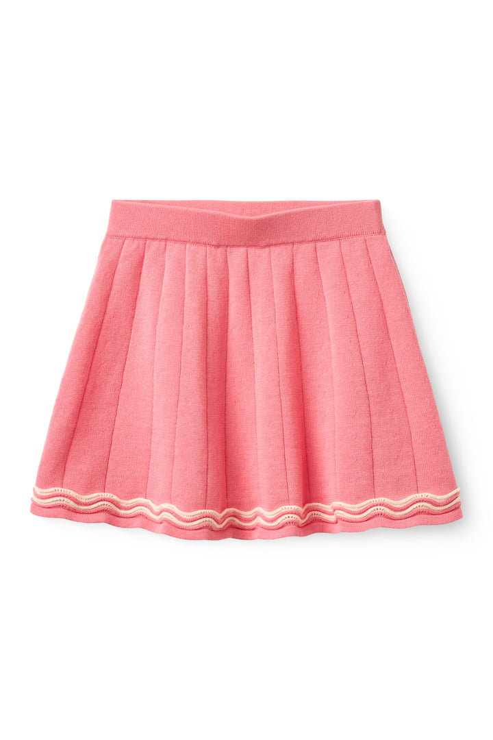 KNITTED TENNIS SKIRT - PINK/CREAM COMB.