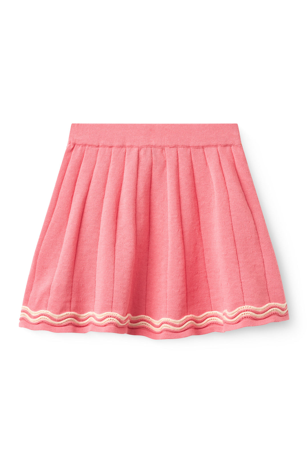 KNITTED TENNIS SKIRT - PINK/CREAM COMB.