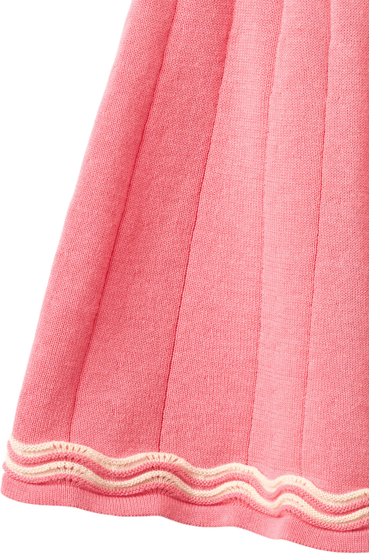 KNITTED TENNIS SKIRT - PINK/CREAM COMB.