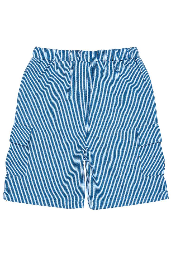 STRIPED POCKET SHORTS - SHARP BLUE STRIPE
