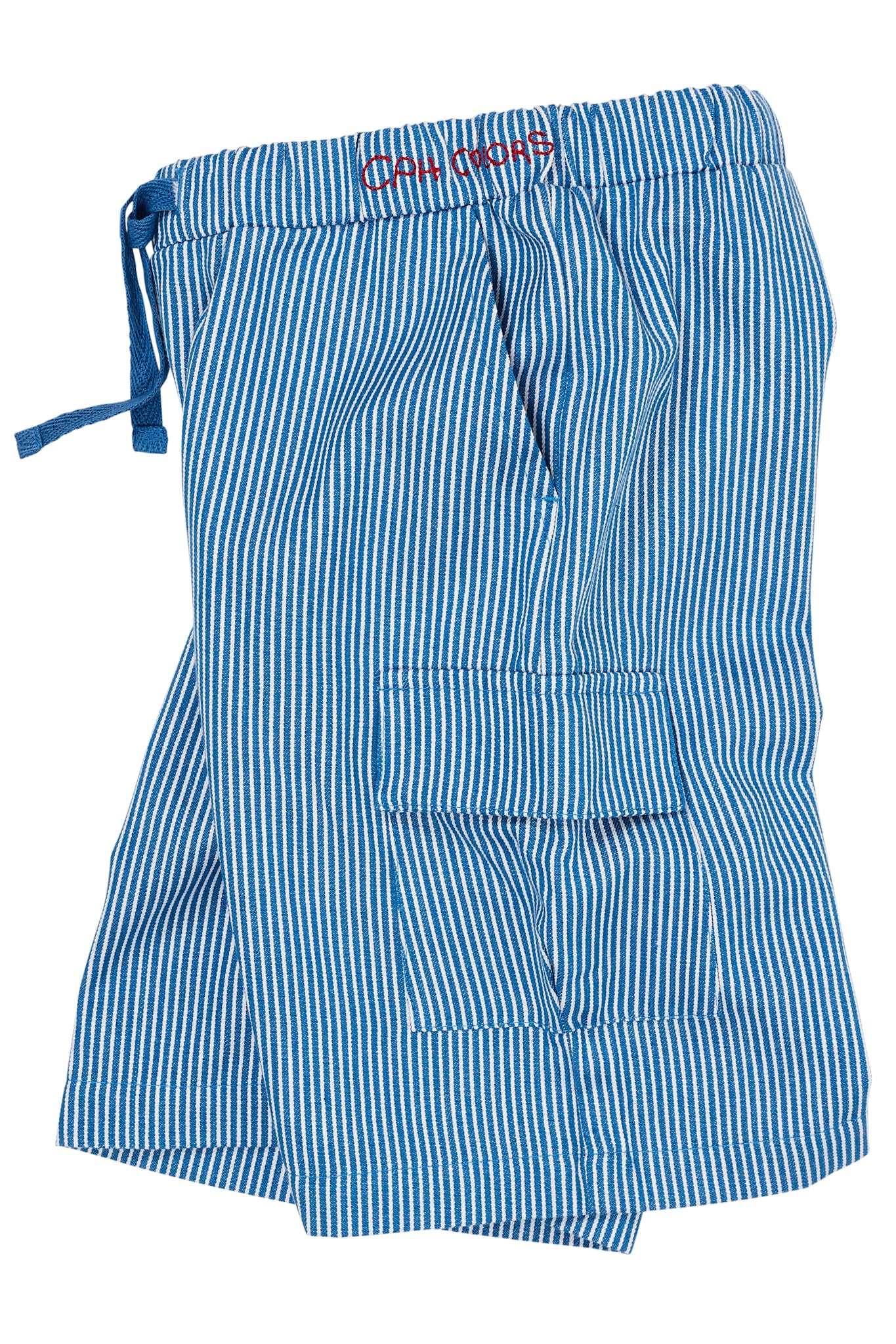 STRIPED POCKET SHORTS - SHARP BLUE STRIPE