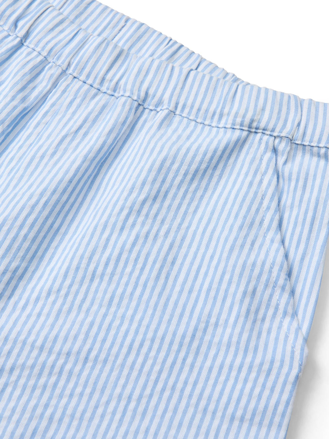 SEERSUCKER SHORTS SPORTY - SKY BLUE W CREAM STRIPE