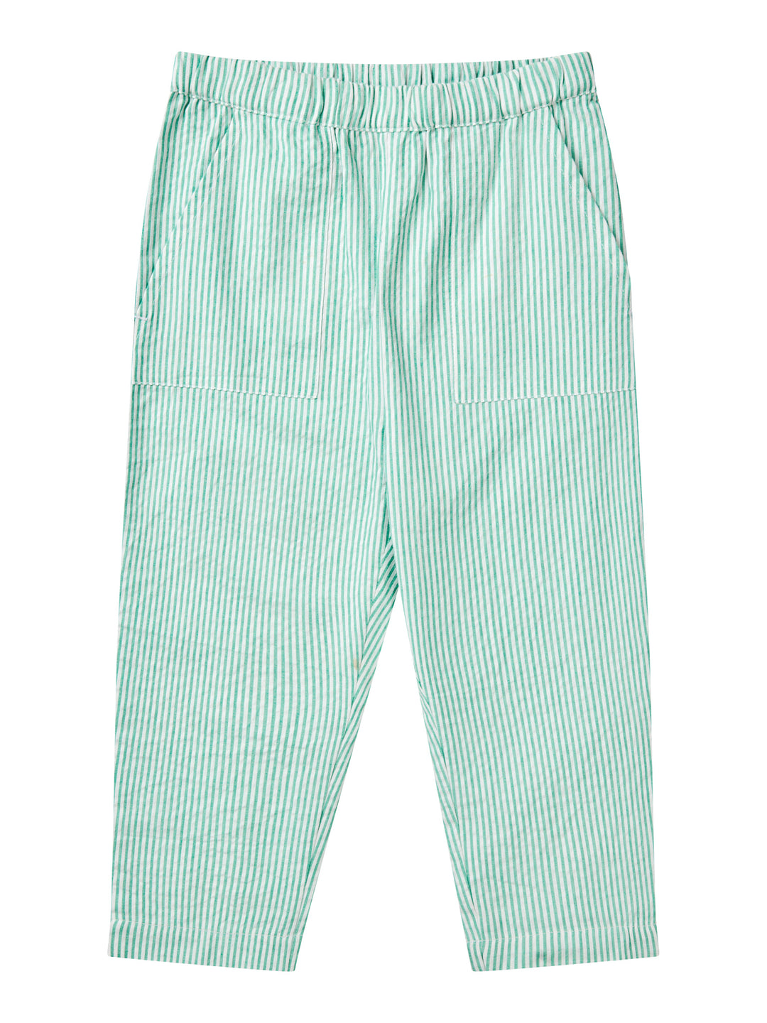 SEERSUCKER PANTS - SHARP GREEN W CREAM STRIPE