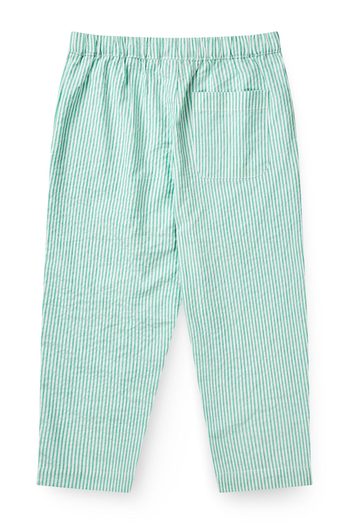 SEERSUCKER PANTS - SHARP GREEN W CREAM STRIPE