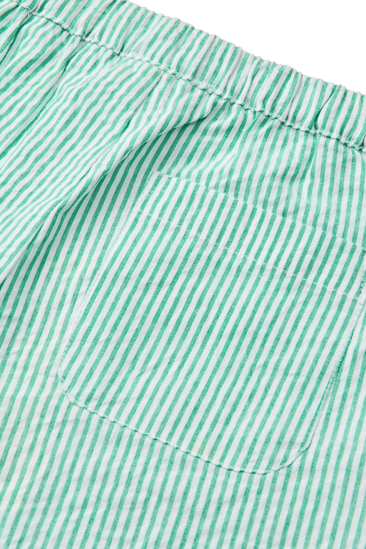 SEERSUCKER PANTS - SHARP GREEN W CREAM STRIPE
