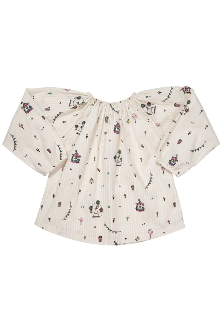 PRINTED TUNIC W. LS - CREAM PRINT