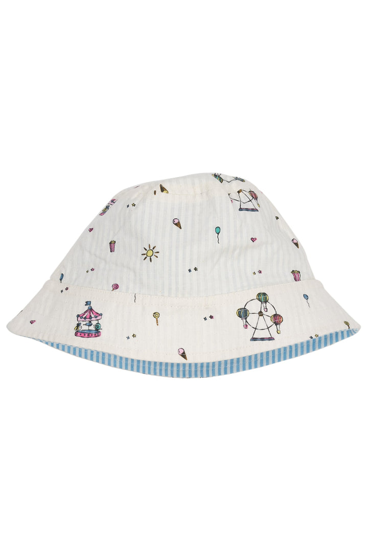PRINTED RESERVIBLE BUCKET HAT - CREAM PRINT