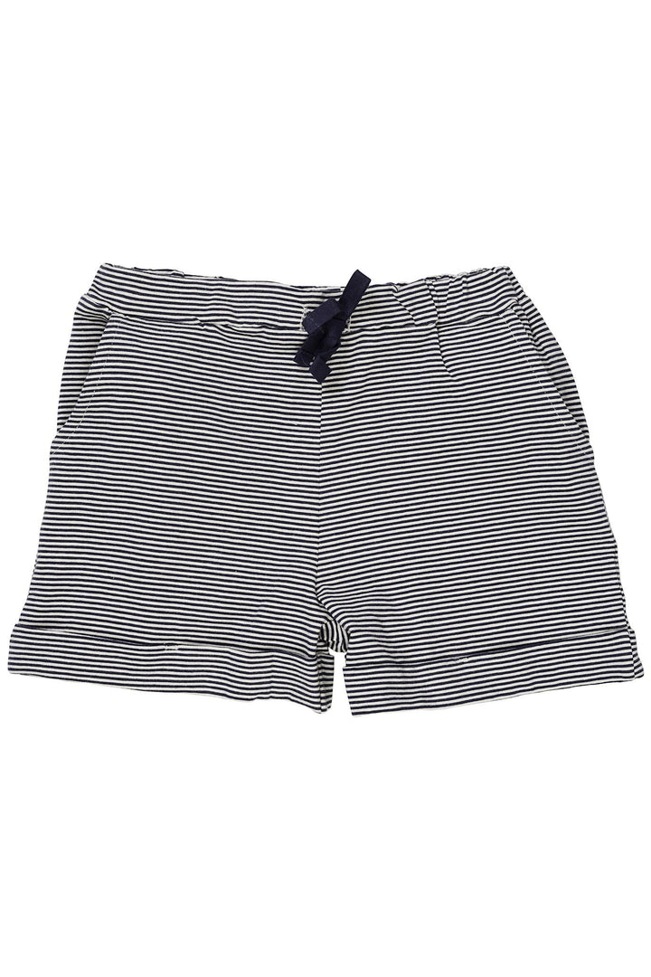STRIPED SHORTS W. FOLD UP - NAVY/CREAM STRIPE