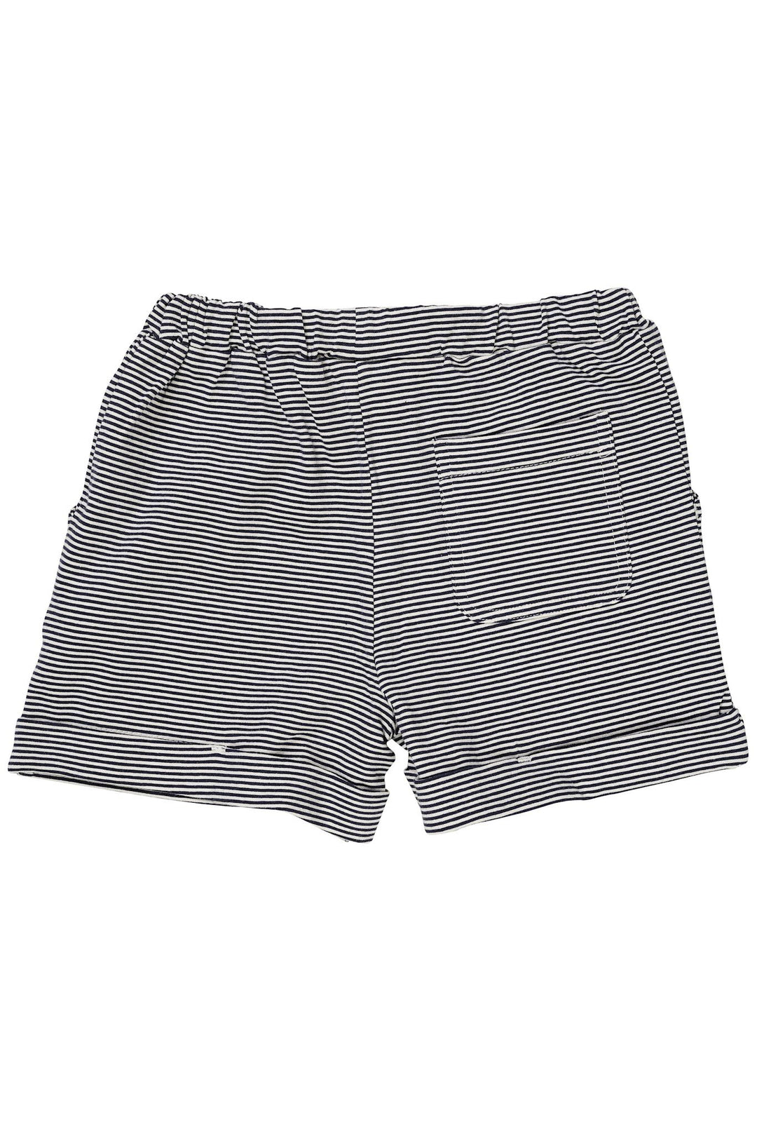 STRIPED SHORTS W. FOLD UP - NAVY/CREAM STRIPE