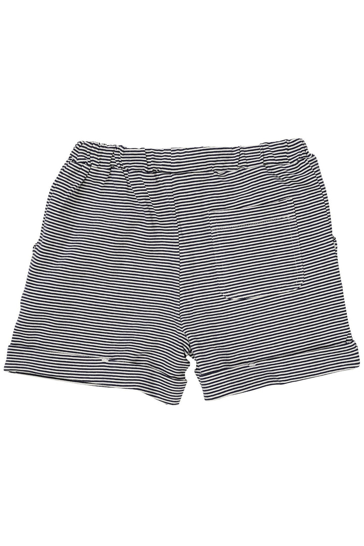 STRIPED SHORTS W. FOLD UP - NAVY/CREAM STRIPE