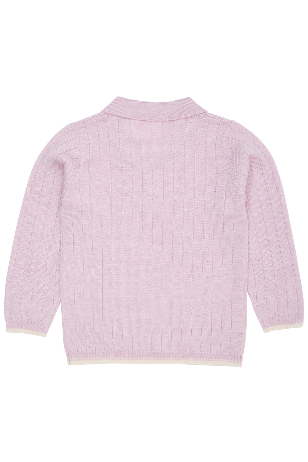 MERINO POLO SHIRT - LAVENDER/CREAM