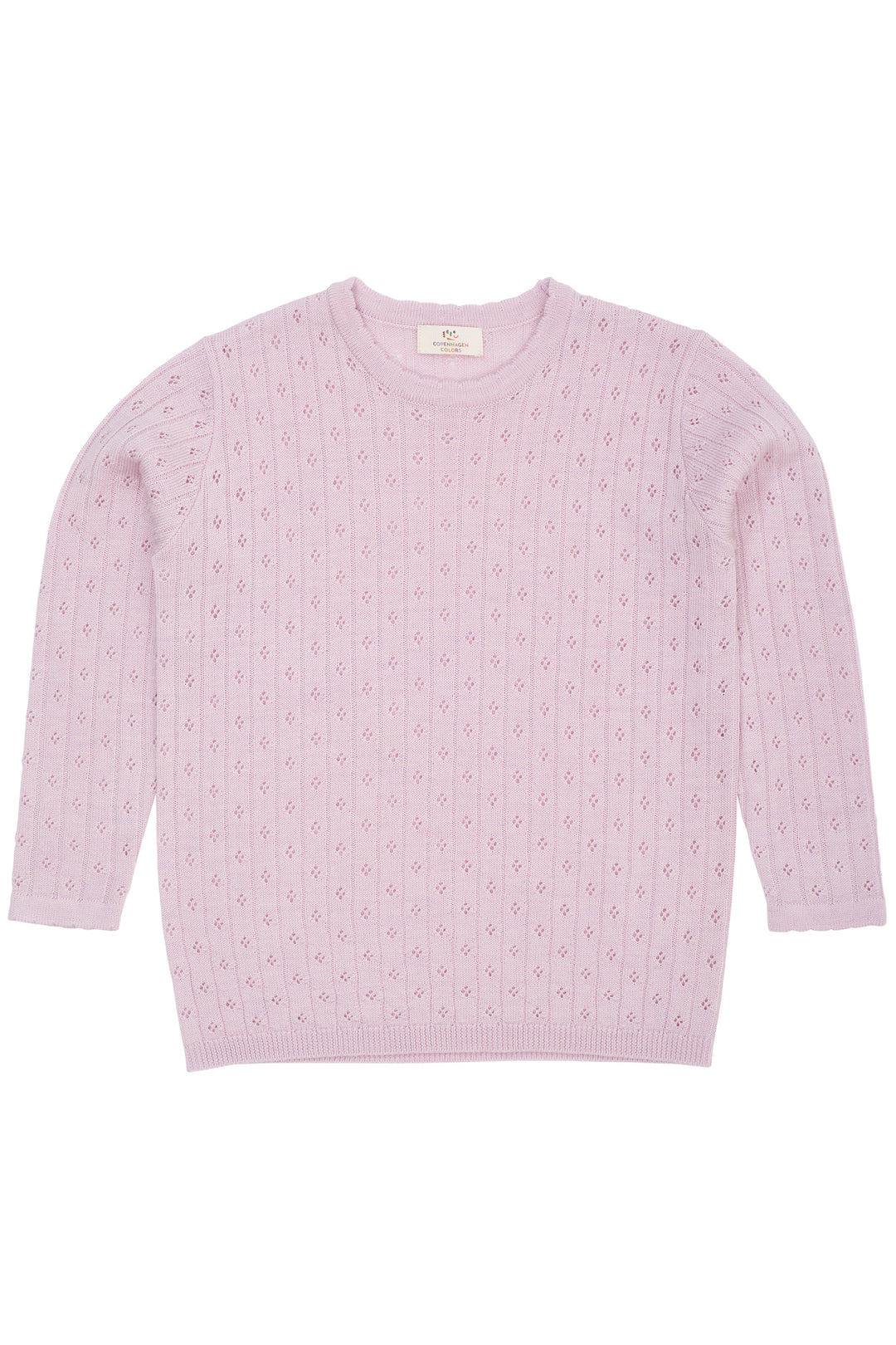MERINO CLASSIC POINTELLE BLOUSE - LAVENDER