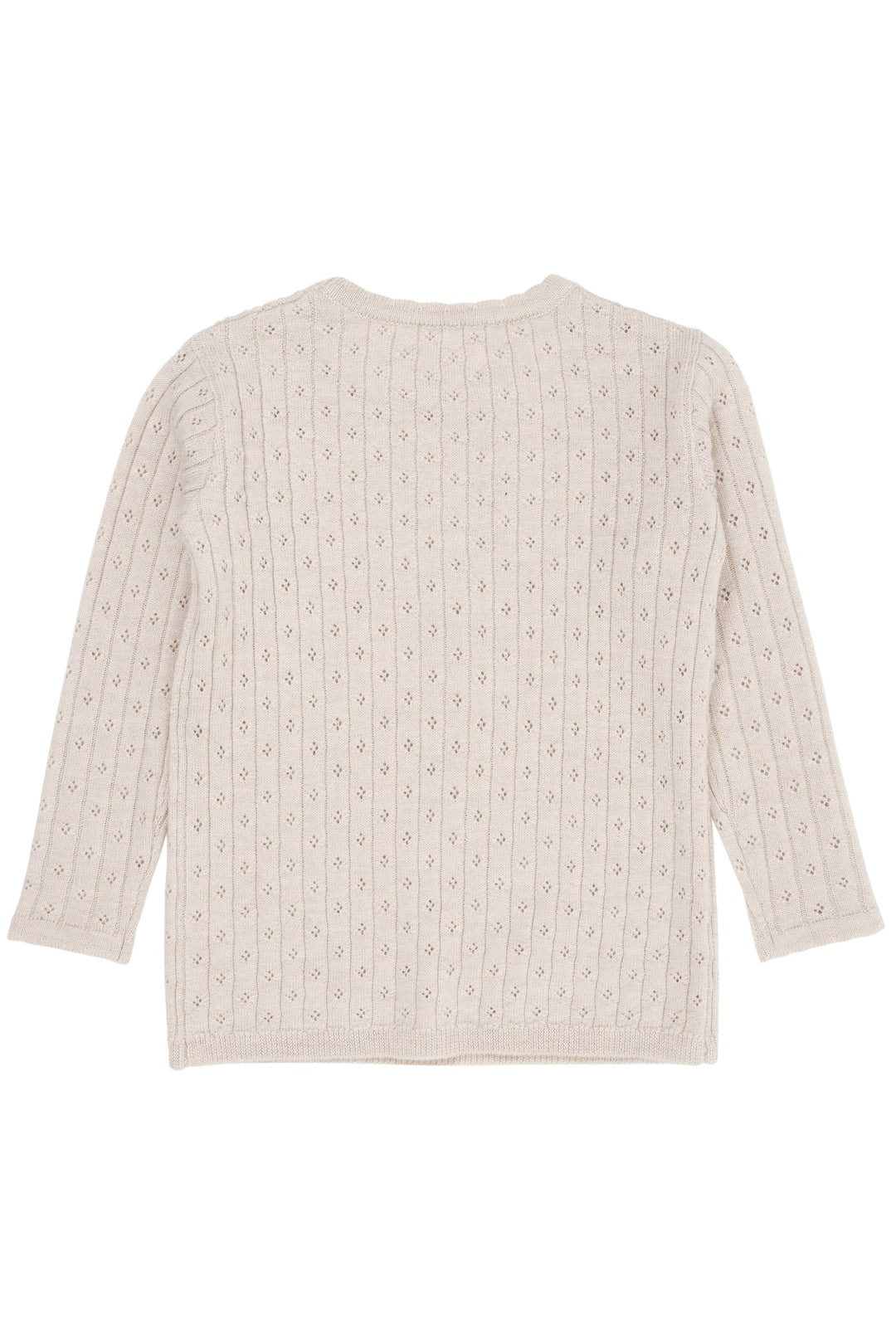 MERINO CLASSIC POINTELLE BLOUSE - PALE CREAM MELANGE