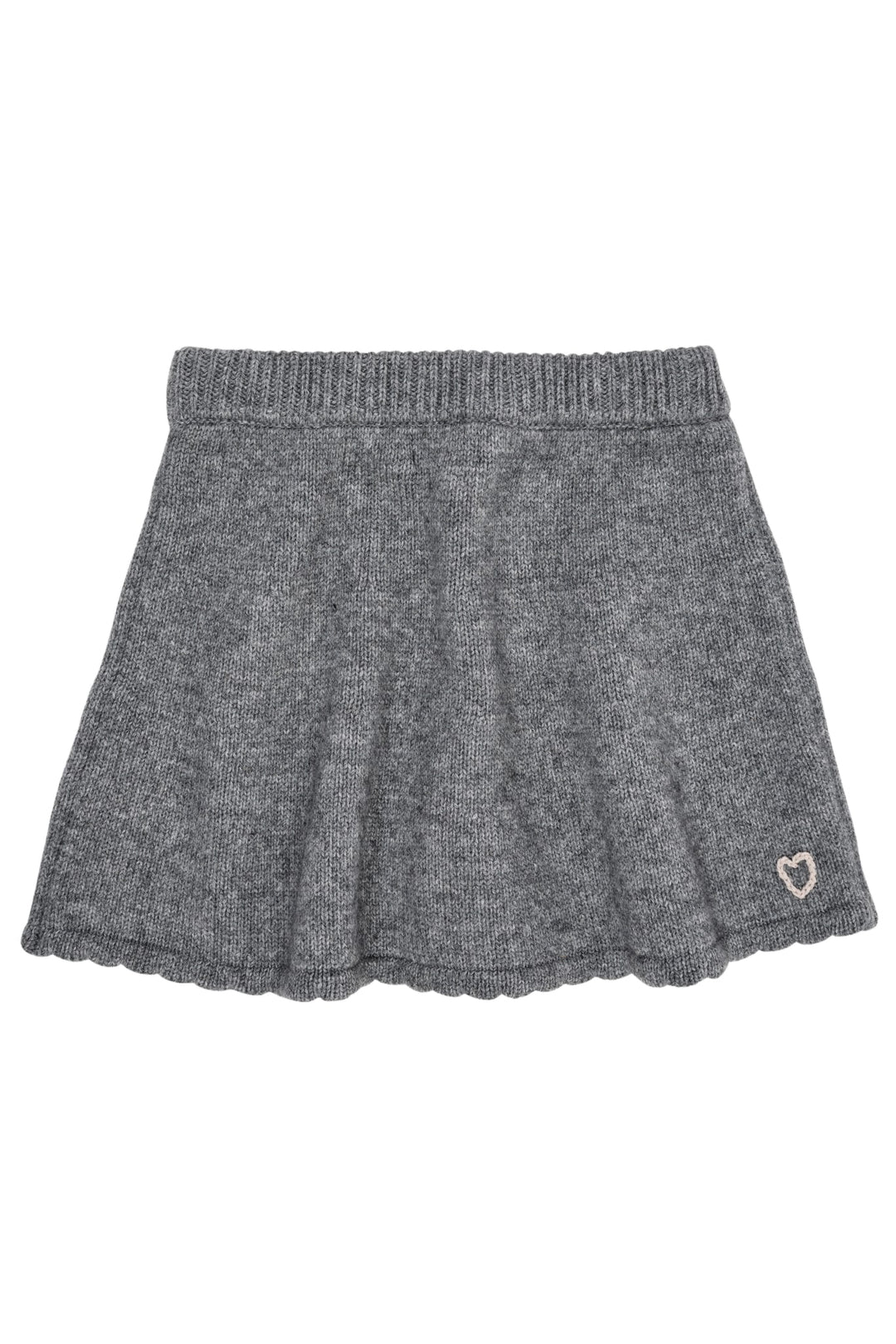 CASHMERE SKIRT W. EMB. - GREY MEL