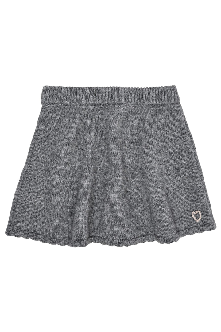 CASHMERE SKIRT W. EMB. - GREY MEL