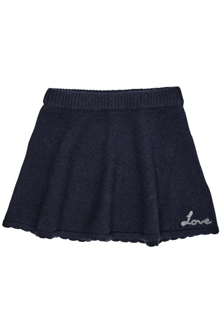 CASHMERE SKIRT W. EMB. - NAVY