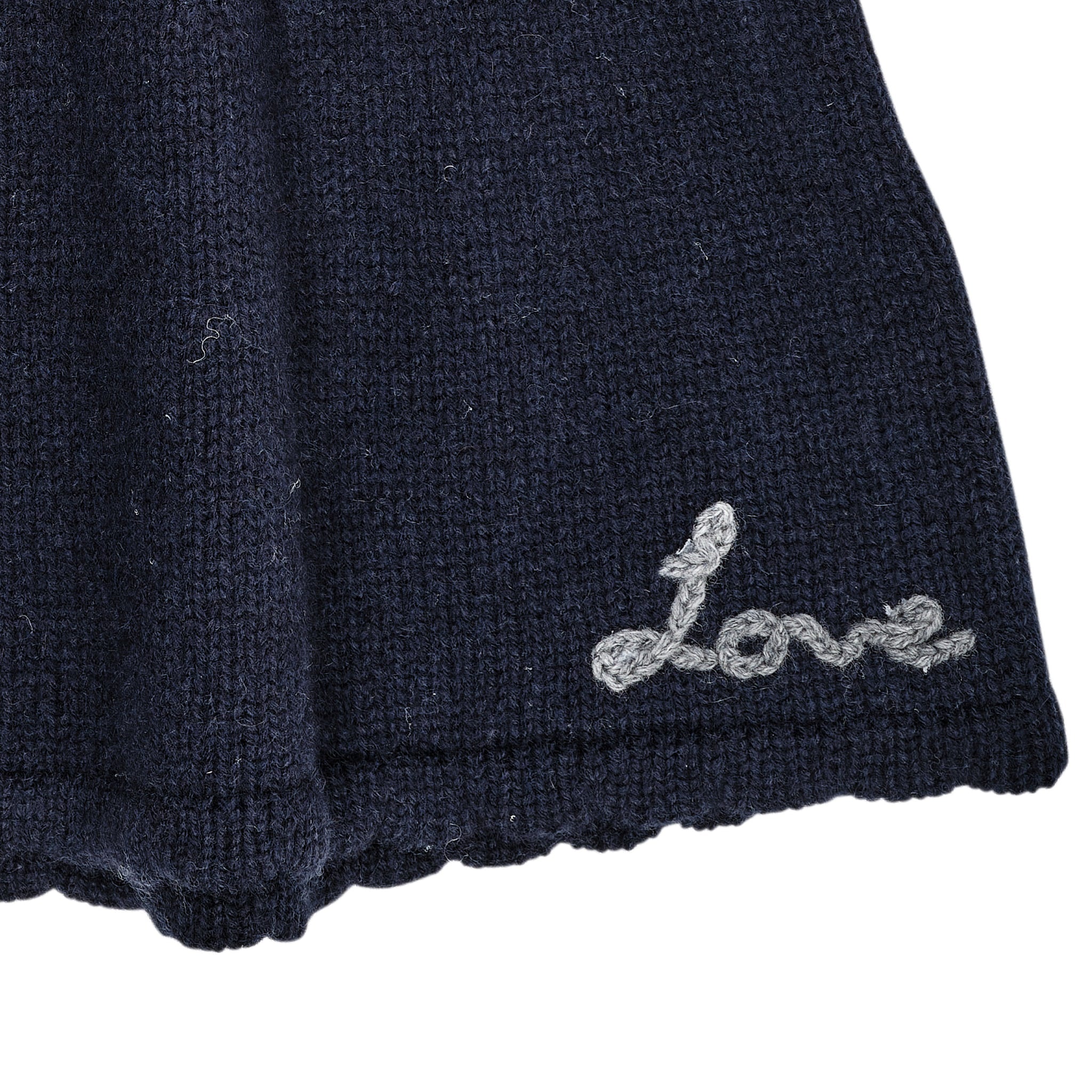 CASHMERE SKIRT W. EMB.  - NAVY