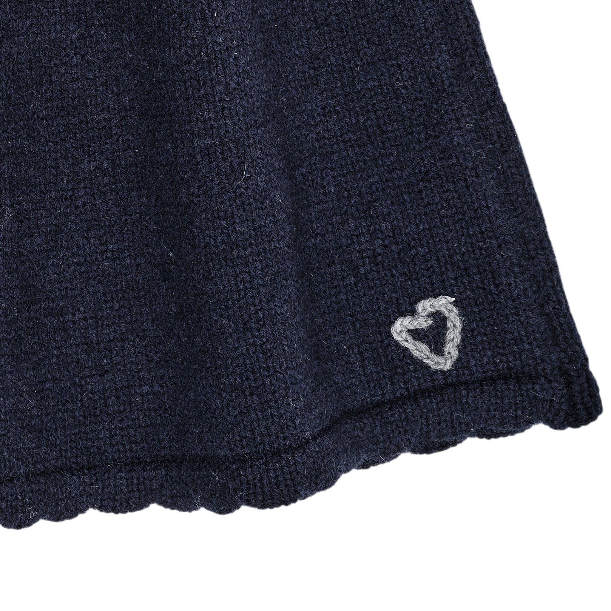 CASHMERE SKIRT W. EMB.  - NAVY