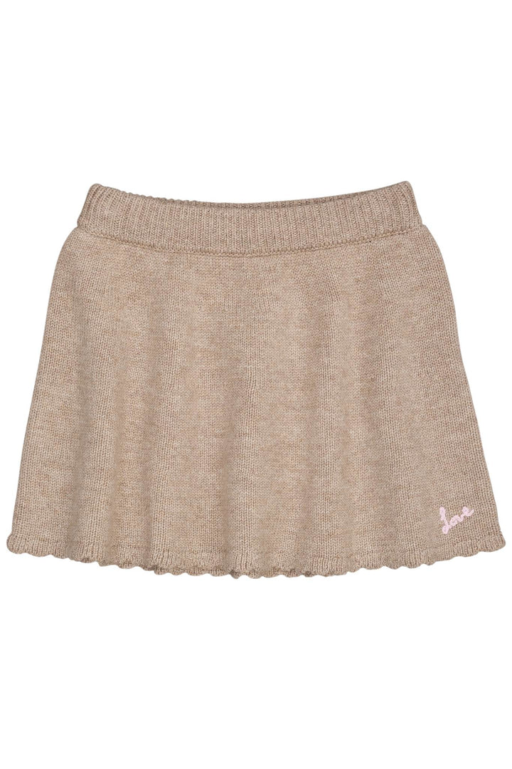 CASHMERE SKIRT W. EMB. - SAND MEL