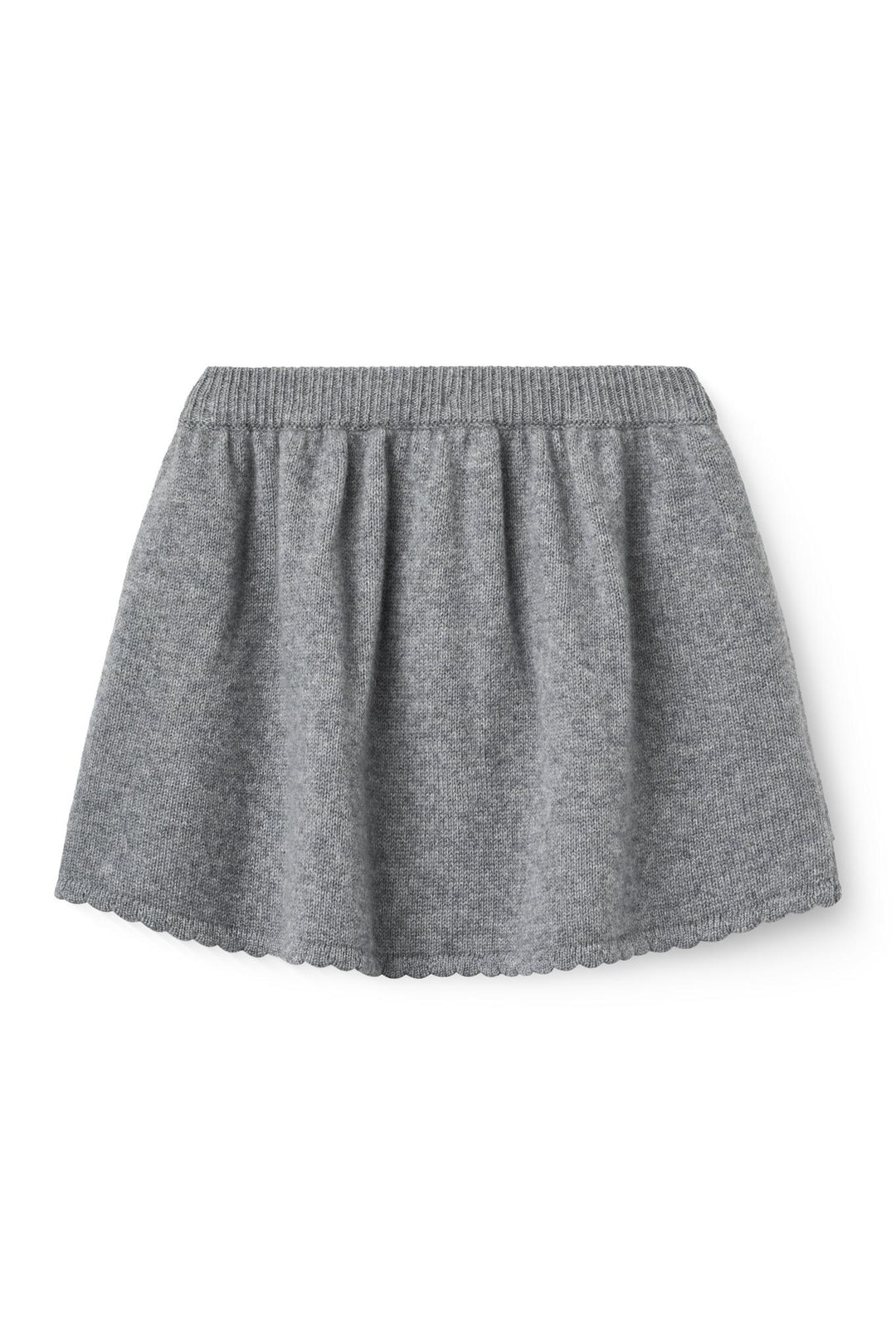 Cashmere Skirt w. Emb. - GREY MELANGE