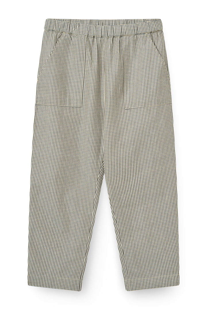Checkered Pant W. Adjustable Waist - ENDLESS BLUE/BROWN CHECK COMB