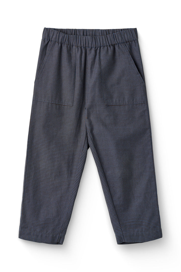CHECK PANT - BROWN BLUE CHECK COMB
