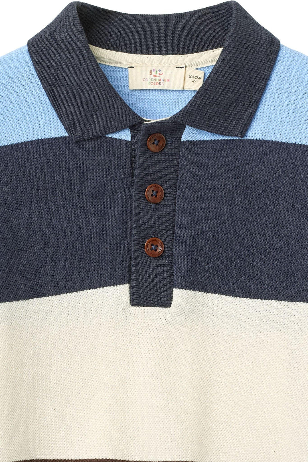 Stripe Pique Polo w. LS - Brown