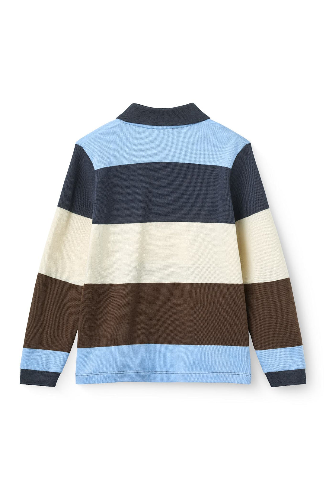 Stripe Pique Polo w. LS - Brown