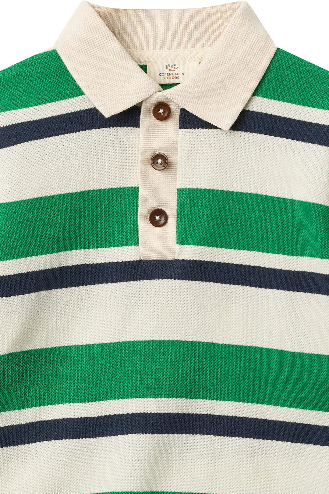STRIPED PIQUE POLO W. LS - GREEN COMBI