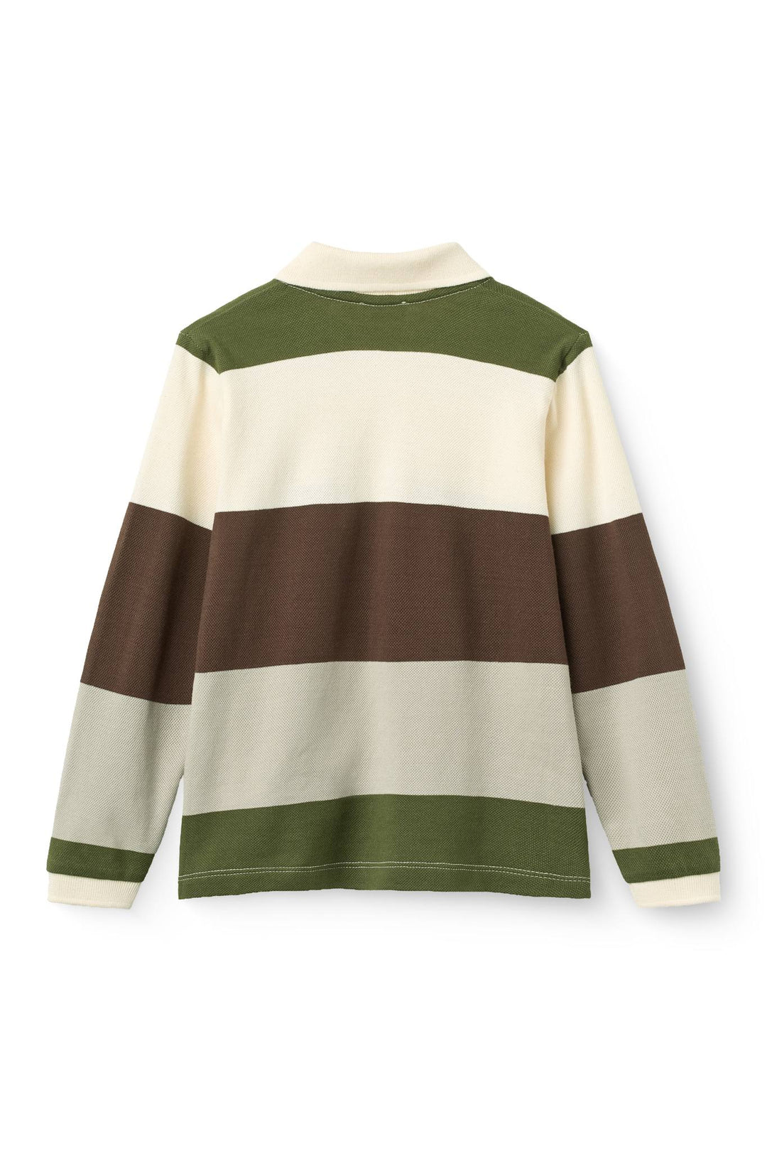 Stripe Pique Polo w. LS - Grey