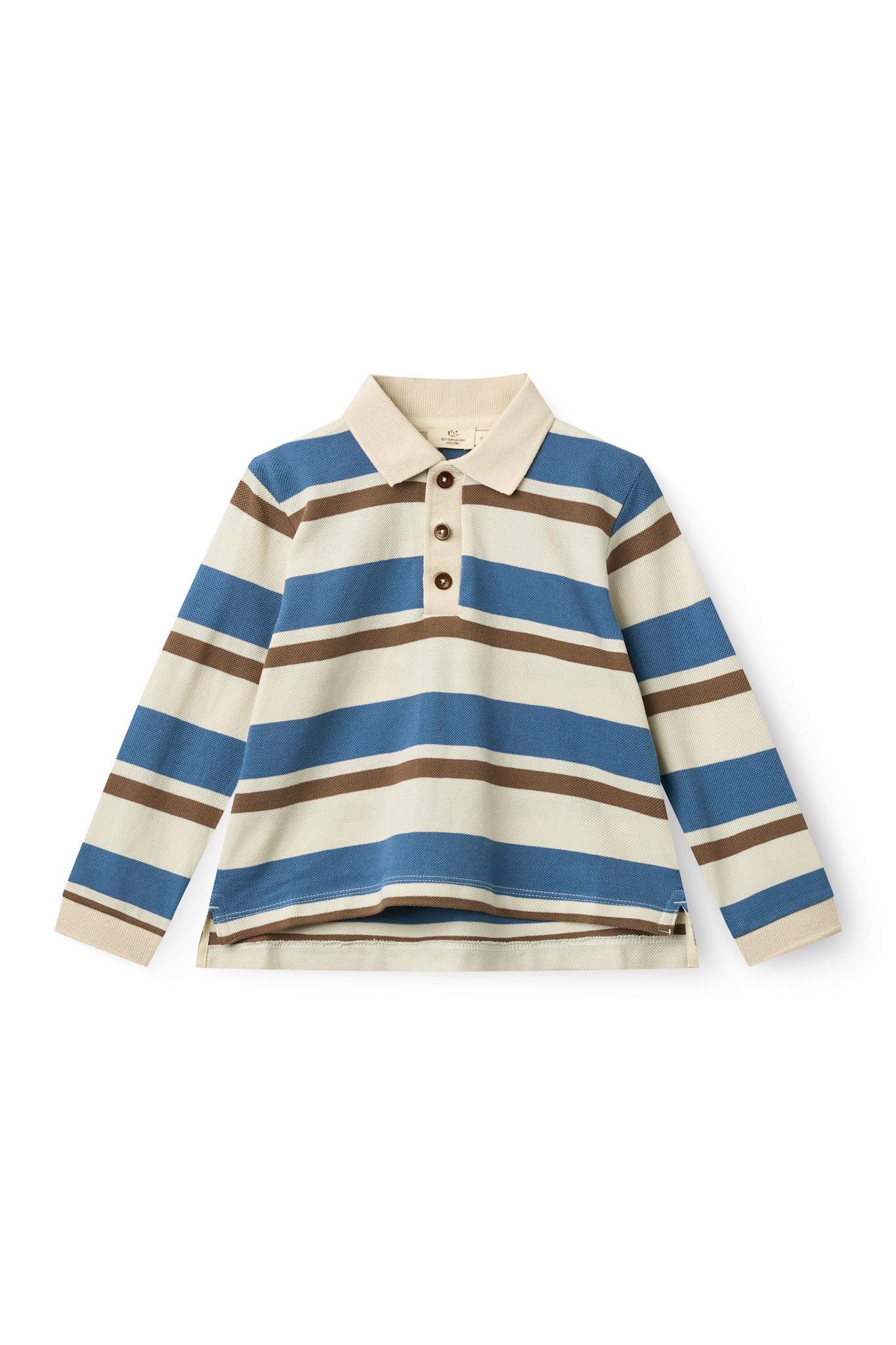Stripe Pique Polo w. LS - Sharp Blue Comb. – COPENHAGEN COLORS COM