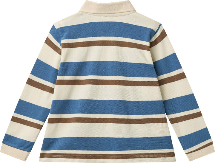 STRIPED PIQUE POLO W. LS - SHARP BLUE COMB.